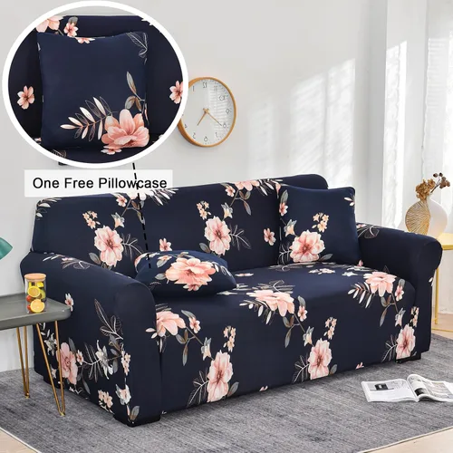 Miniatura 3 de Funda estampada para sofá, funda elástica para sofá, protector de sofá para sofá de 3 plazas, funda elástica para sofá con 1 funda de almohada