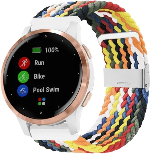 Miniatura 7 de Abanen Correas de reloj elásticas trenzadas para Garmin Venu 2S / Venu 3S/Vivoactive 4S / Vivomove 3S, 0.71 pulgadas (0.709 in), elástico, suave