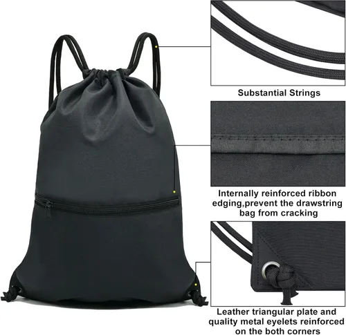Miniatura 5 de HOLYLUCK - Mochila, bolsa deportiva con cordón ajustable para gimnasio