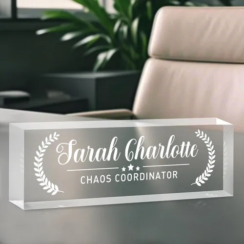 Miniatura 24 de Placa de nombre de oficina personalizada para escritorio, placa de nombre, regalos personalizados para compañeros de trabajo, jefe, profesor