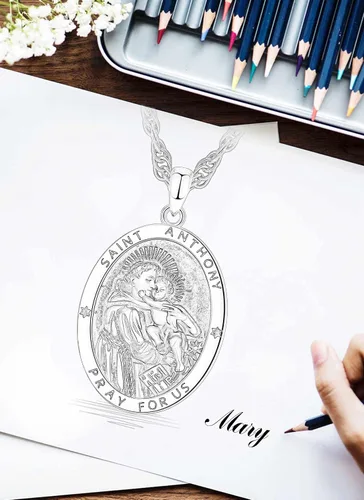 Miniatura 8 de CELESTIA Medallas de plata de ley 925 San MiguelSan CristóbalSan BenitoSan GabrielVirgen MaríaJesúsCaravacaMetatrónSello de los Siete Arcángeles