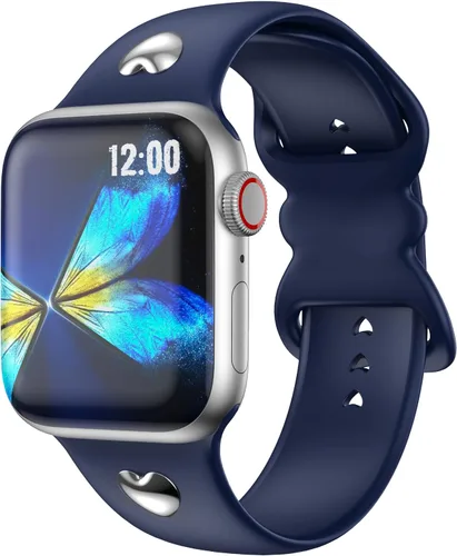 Miniatura 21 de Correa compatible con Apple Watch Series 9, 8, 7, 1.61 pulgadas, Series 6, 5, 4, SE de 1.575 pulgadas, Serie 3 de 1.496 pulgadas para mujer