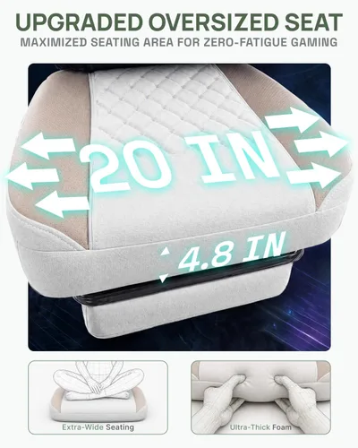 Miniatura 5 de Silla de juegos Dowinx con tela transpirable, silla de computadora con colchón de resorte de bolsillo, silla de oficina cómoda con almohadilla