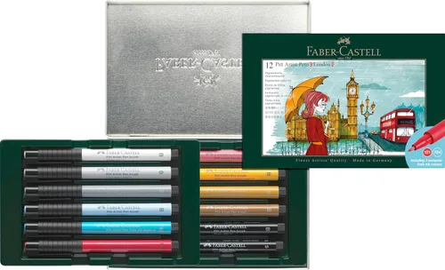 Miniatura 8 de Faber-Castell Art & Graphic Pitt Artist Pen India Ink Pen, negro, billetera de 4, para arte, manualidades, dibujo, bocetos, hogar, escuela