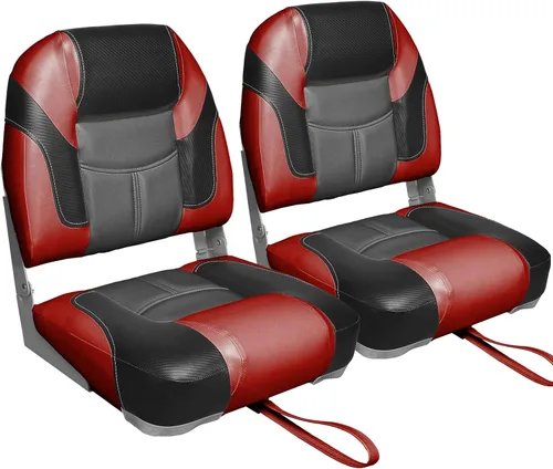 Miniatura 8 de Leader Accessories Un par de asientos plegables Elite para barco de pesca con respaldo bajo/alto (2 asientos)