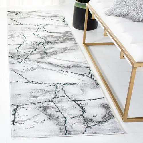 Miniatura 14 de SAFAVIEH Craft Collection Alfombra de Acento - 2' x 3', Gris y Azul, Diseño Contemporáneo, Resistente a las Manchas, Ideal para Áreas de Alto