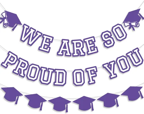 Miniatura 7 de Letrero con texto en inglés «We Are So Proud Of You», decoración para fiesta de graduación, guirnalda de tapa de felicitaciones, letrero de pared