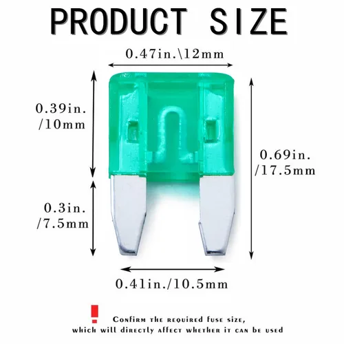 Miniatura 2 de Paquete de 1000 fusibles automáticos de 30 amperios, APM/ATM, 32 V, mini cuchilla, fusibles estilo cuchilla de 30 A, fusibles de protección contra