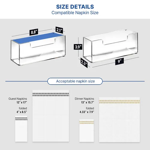 Miniatura 5 de Bandeja Soporte de Toallas de Invitados de Acrílico para Baño – Soporte Vertical para Toallas de Papel para Toallas de Mano Desechables, Organizador