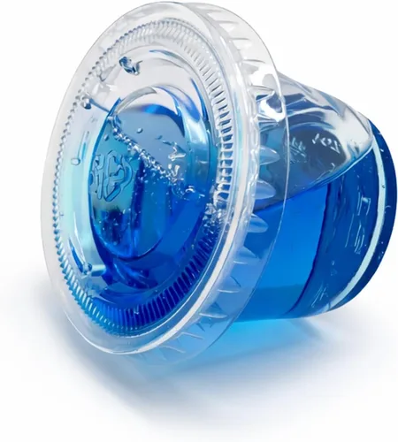Miniatura 2 de 4U'LIFE Taza de soufflé de plástico transparente de 1 onza/taza de porción libre de BPA con tapas-100