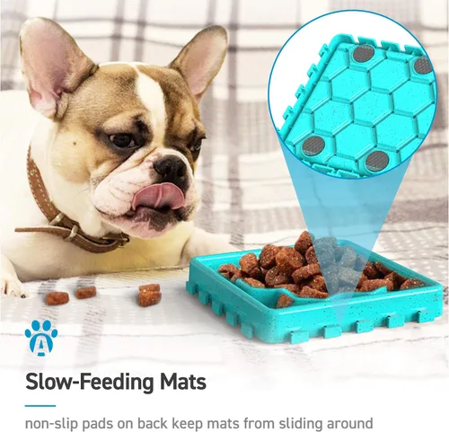 Miniatura 3 de Alfombrilla de alimentación lenta para mascotas - Bandeja, cuencos para perros de alimentación lenta, tapete de alimentación para aliviar