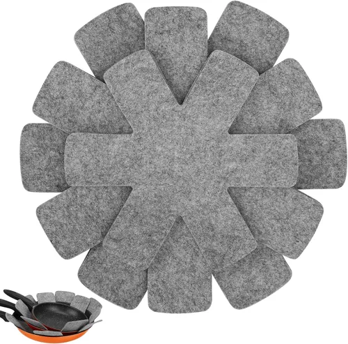 Miniatura 7 de BOYAN Protectores para ollas y sartenes, juego de 12 y 3 tamaños diferentes, almohadillas divisoras de utensilios de cocina/protectores de sartenes