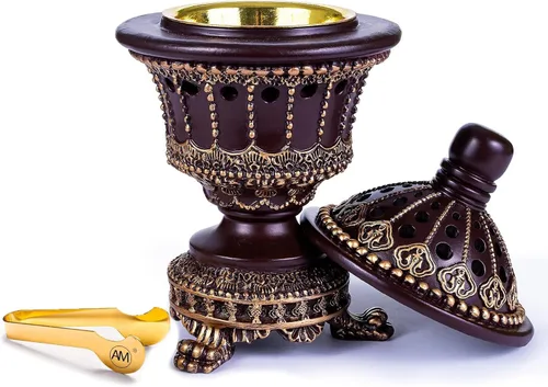 Miniatura 2 de AM Quemador de cono de incienso de carbón - Quemador de resina de incienso de carbón Mabkhara para decoración de oficina y habitación espiritual