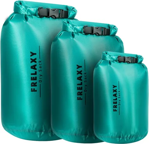 Frelaxy Bolsa seca impermeable, paquete de 2/3, bolsas secas portátiles ligeras, 5L, 15L y 25L, juego de sacos secos duraderos que mantienen el