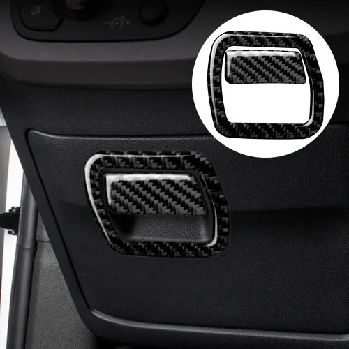 Miniatura 22 de Blazeray Accesorios interiores de fibra de carbono, cubierta decorativa, ajuste adhesivo para Audi A4 B9 2017-2019 (cubierta de perilla central)