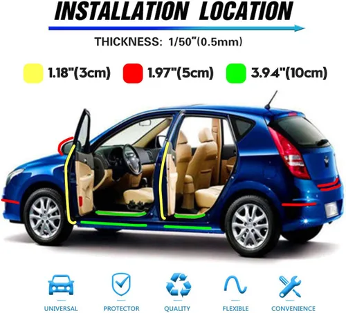 Miniatura 2 de ToLanbbt Protector Invisible para Borde de Puerta de Automóvil, Protectores de Umbral de Puerta Automotriz Anti-Rayones, Cinta Adhesiva Impermeable