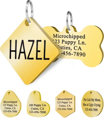 Miniatura 18 de Ultra Joys Etiquetas de identificación personalizadas de perros y gatos para mascotas, etiquetas de identificación personalizadas en la parte