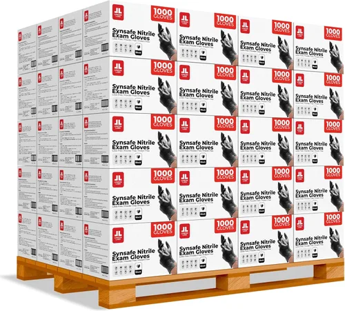 Miniatura 9 de London Labs Synsafe 4 Mil - Guantes de nitrilo negros para examen – Desechables, sin látex ni polvo – Guantes de goma extra fuertes – Kit