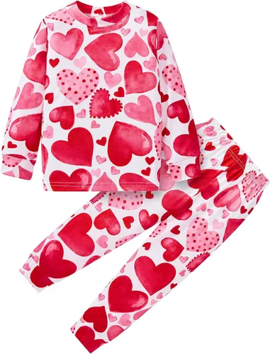 Miniatura 10 de Popshion Pijamas de sirena para niñas pequeñas, juego de 2 piezas, ropa de dormir 100% algodón, ropa para niños, pijamas estilo mariquita