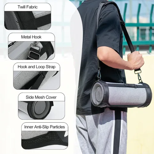 Miniatura 2 de Funda de transporte de viaje compatible con altavoz portátil Sony SRS-XG300 X-Series, dos lados de malla, funda protectora con correa para el hombro