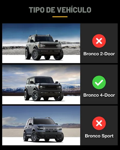 Miniatura 3 de 3W Alfombrillas para Ford Bronco, forro de carga y funda de asiento trasero, ajuste personalizado para Bronco 2021-2025 2026 de 4 puertas para todo