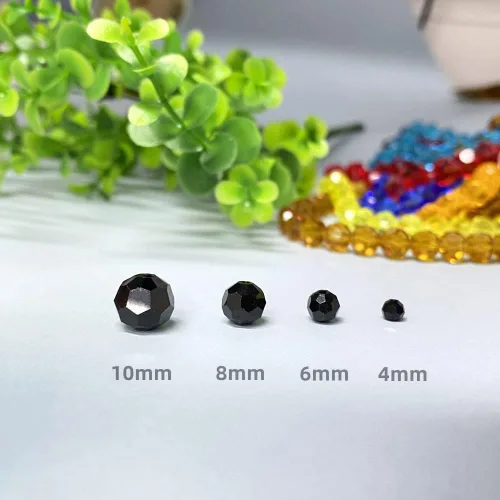 Miniatura 2 de Jmassyang 400 Piezas de 4mm Cuentas de Cristal Redondo Facetado de Vidrio Espaciadoras para Hacer Joyas, Pulseras, Collares, Aretes, Campanas