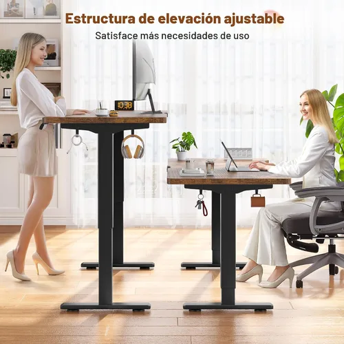 Miniatura 3 de EnHomee Escritorio para juegos con luces LED, escritorio de computadora eléctrico ajustable de altura de pie con 3 memorias preestablecidas