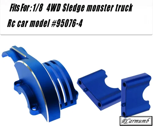 Miniatura 2 de Pieza de mejoras para trineo 1/8 4WD, cubierta de engranaje principal de aluminio de aleación para trineo 4WD Monster Truck RC #95076-4, reemplazar