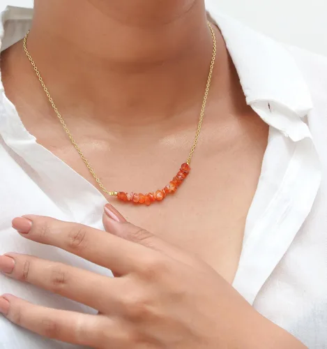 Miniatura 35 de Gempires - Collar de barra de chips naturales, cristales curativos de energía, regalo de cumpleaños, regalo para ella, joyería de piedras preciosas