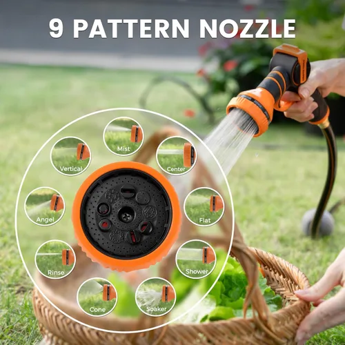 Miniatura 6 de Giraffe Tools AW505/8 - Carrete de manguera de jardín retráctil de 5/8 pulgadas x 115 + 5 pies, carrete de manguera de agua resistente montado