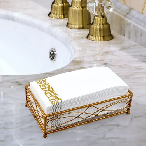 Miniatura 5 de Paquete de 200 toallas desechables para invitados, toallas de mano suaves y desechables, servilletas de baño decorativas para fiestas, cenas, bodas