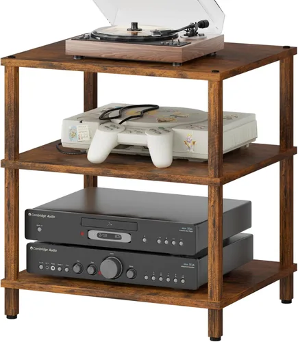 Miniatura 11 de Soporte para reproductor multimedia AV de 3 niveles, gabinete estéreo, gabinete estéreo moderno, estante de consola de juegos, soporte de TV