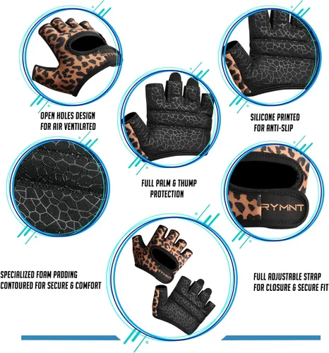 Miniatura 3 de Guantes de levantamiento de peso mínimo, guantes cortos de microentrenamiento con almohadillas de agarre y protección completa de la palma y agarre