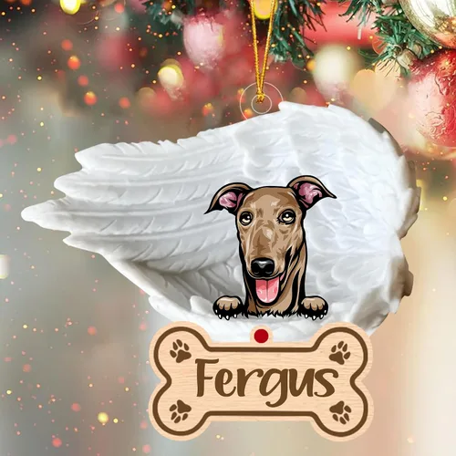 Miniatura 10 de Adorno de perro afgano de 1 ángel, adorno acrílico 2D personalizado conmemorativo para perros, regalo por pérdida de mascotas, regalo