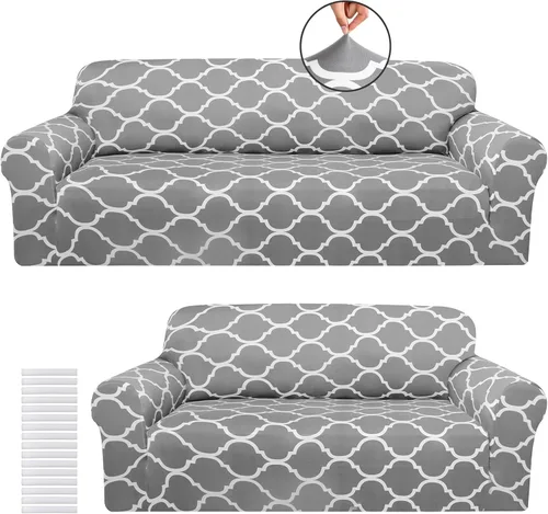 Miniatura 18 de Peryiter Juego de 3 fundas para sofá para sala de estar, fundas para muebles de sofá y sillones, funda para sillón con brazos, protector de muebles