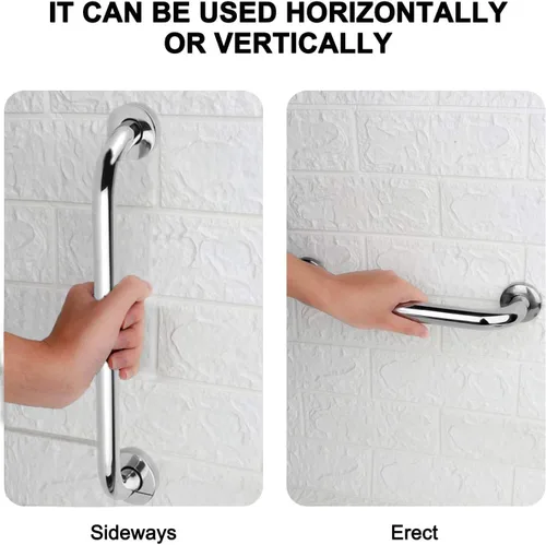 Miniatura 2 de Paquete de 2 barras de agarre de ducha de acero inoxidable para baño, barras de agarre para ducha de baño, barras de agarre para bañera duchas de 18