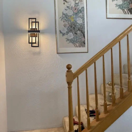 Miniatura 4 de LamQee Luces de pared modernas para exteriores de 20 pulgadas, LED integrado de 1000 lúmenes, aplique de iluminación exterior de doble rectángulo
