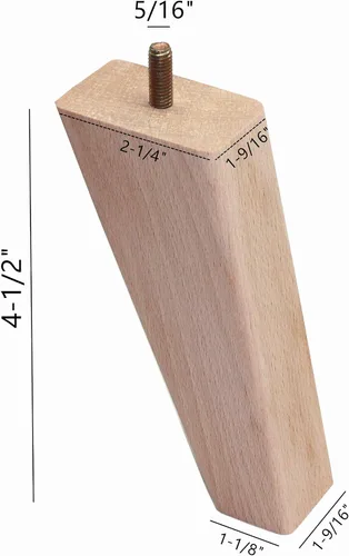 Miniatura 2 de WEICHUAN Patas cónicas de madera de haya maciza para sofá, silla, otomana, sofá biplaza otomana, mesa de gabinete, patas de repuesto de pies