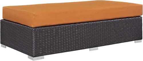 Miniatura 10 de Modway EEI-1911-EXP-ORA Convene - Muebles otomanos cuadrados de tela para patio, muebles de exterior, color naranja espresso Espresso Naranja