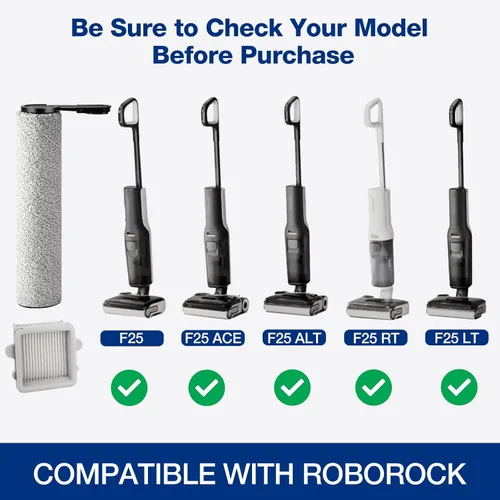 Miniatura 2 de Rodillos de cepillo F25 y filtro HEPA para aspiradora inalámbrica en seco y húmedo Roborock F25/F25 ACE/F25 ALT/F25 LT/F25 RT/F25 GT, 3 rodillos