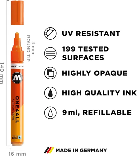 Miniatura 3 de Molotow ONE4ALL - Juego de rotuladores de pintura acrílica 10 colores básicos #1