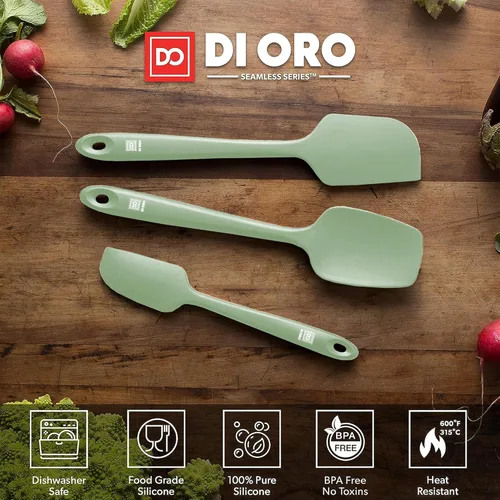 Miniatura 4 de di Oro Living Juego de espátulas de silicona - Espátulas de goma para la cocina para hornear, cocinar, mezclar - Espátulas rallador de silicona