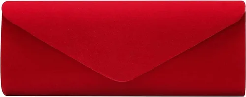 WALTX Bolsos de noche para mujeres y niñas, bolso de noche con sobre de terciopelo para hombre, elegante bolso de mano clásico (color rojo, tamaño