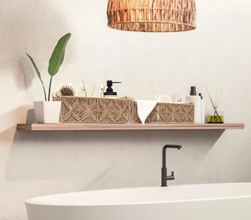 Miniatura 3 de Cesta de almacenamiento de macramé, canasta decorativa bohemia para organizar, cesta decorativa tejida para encimera, cesta de papel higiénico