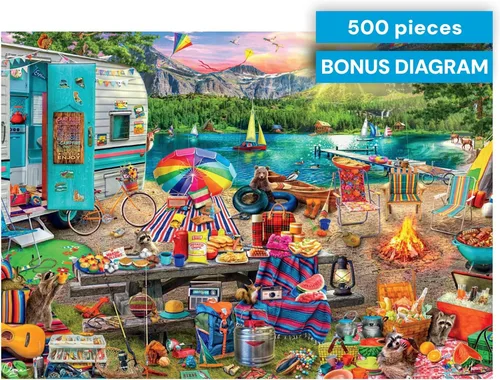Miniatura 6 de Buffalo Games - Aimee Stewart -Look Closer Family Campsite - Rompecabezas de 500 piezas para adultos -Rompecabezas desafiante perfecto para noches