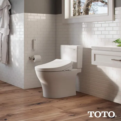 Miniatura 6 de TOTO® WASHLET® K300 - Asiento de inodoro electrónico con bidé con calentamiento instantáneo de agua, limpieza PREMIST y EWATER+ con varita, Algodón