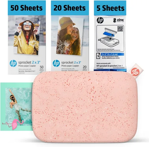 Miniatura 20 de Impresora fotográfica portátil HP Sprocket 2x3 (Negro Noir) Imprime imágenes en papel adhesivo Zink, desde tu dispositivo iOS y Android.