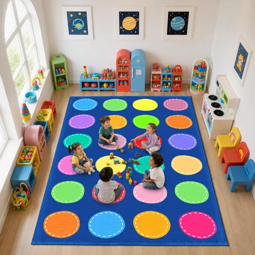 Miniatura 44 de Alfombra para Niños, Alfombra de Oruga Arcoíris ABC Letras del Alfabeto Tapete Educativo - 5x7 Pies Alfombra de Área de Aprendizaje con Respaldo