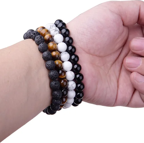 Miniatura 4 de WRCXSTONE - Pulsera elástica de cuentas de cristal curativo de 8mm.