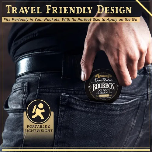 Miniatura 3 de Handy Hound Occo Bobbo Colonia sólida para hombres, aroma a bourbon y sándalo, bálsamo concentrado de 0.5 onzas, mezcla suave de barril de roble